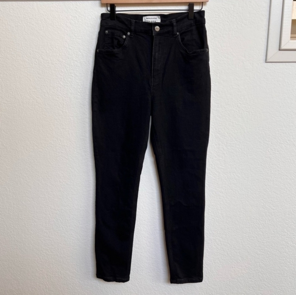 Reformation Black Skinny High Waisted Jeans size 28P